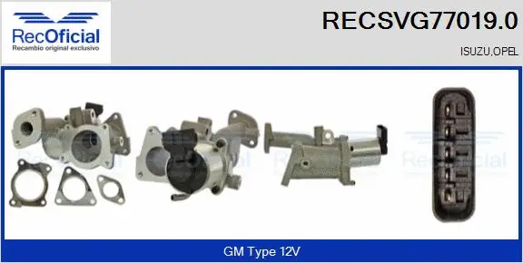 Vanne EGR RECOFICIAL RECSVG77019.0