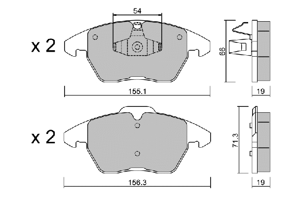 Kit de plaquettes de frein, frein à disque AISIN BPVW-1006