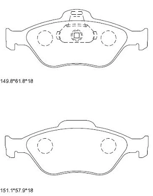 Kit de plaquettes de frein, frein à disque ASIMCO KD6776