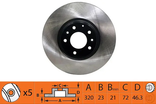 Disque de frein SB BR25122T