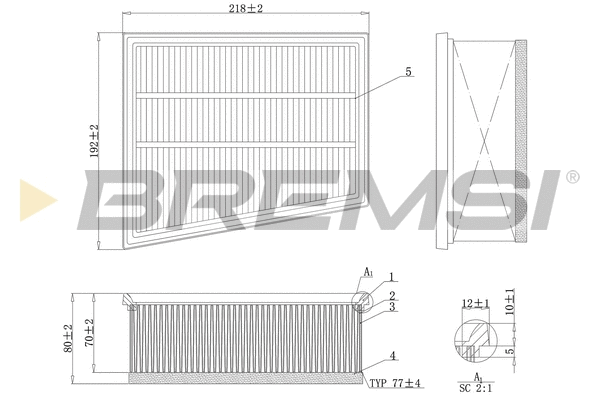 Filtre à air BREMSI FA1166