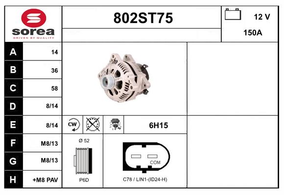 Alternateur STARTCAR 802ST75