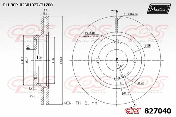 Disque de frein MAXTECH 827040