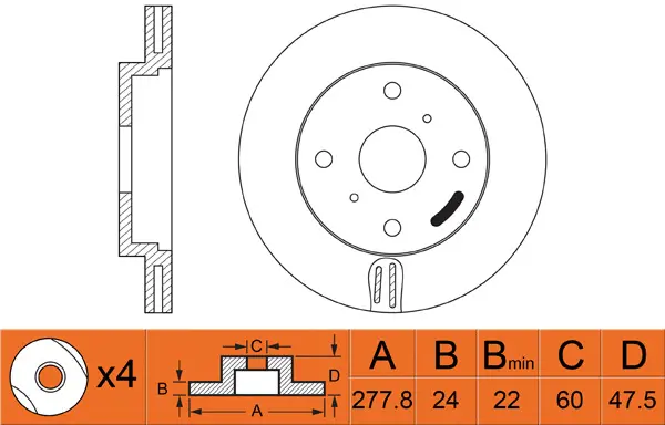 Disque de frein FIT FR0434V