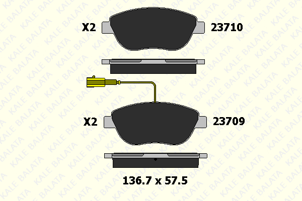Kit de plaquettes de frein, frein à disque KALE 23710 192 35