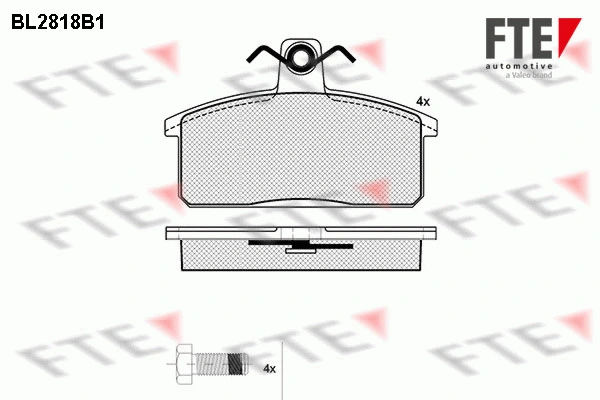 Kit de plaquettes de frein, frein à disque FTE 9011003