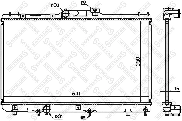 Radiateur, refroidissement du moteur STELLOX 10-25189-SX