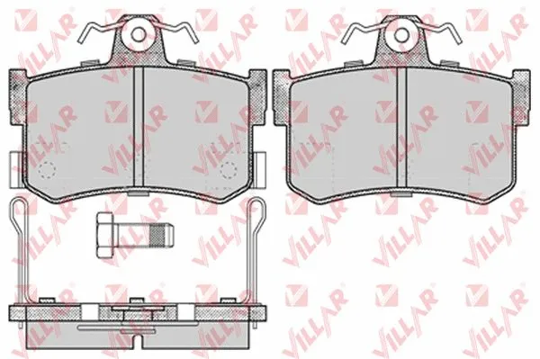 Kit de plaquettes de frein, frein à disque VILLAR 626.0654