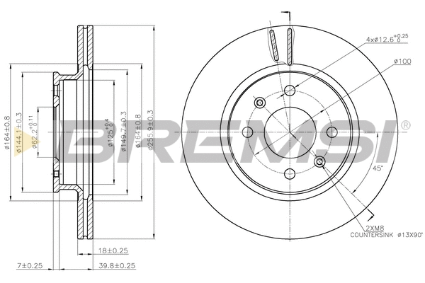 Disque de frein BREMSI CD7840V