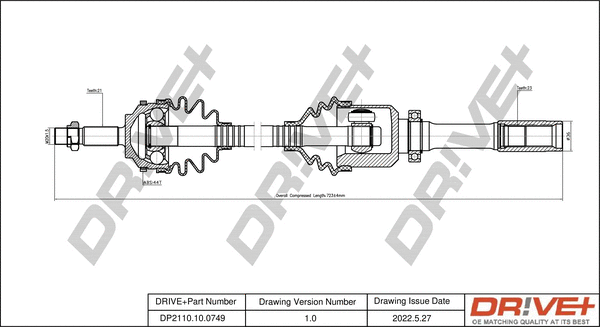 Arbre de transmission Dr!ve+ DP2110.10.0749