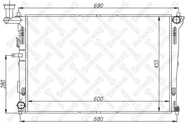 Radiateur, refroidissement du moteur STELLOX 10-25394-SX