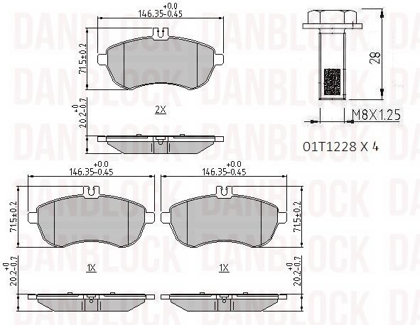 Kit de plaquettes de frein, frein à disque DANBLOCK DB 510546