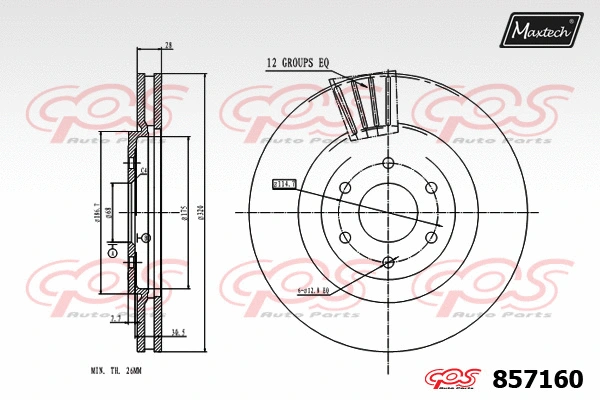 Disque de frein MAXTECH 857160