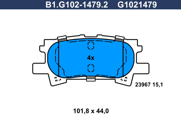 Kit de plaquettes de frein, frein à disque GALFER B1.G102-1479.2