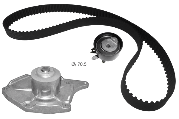 Pompe à eau + kit de courroie crantée TECDRIVE TKPE0075