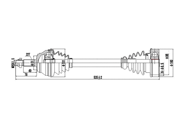 Arbre de transmission DYNAMATRIX DDS261001