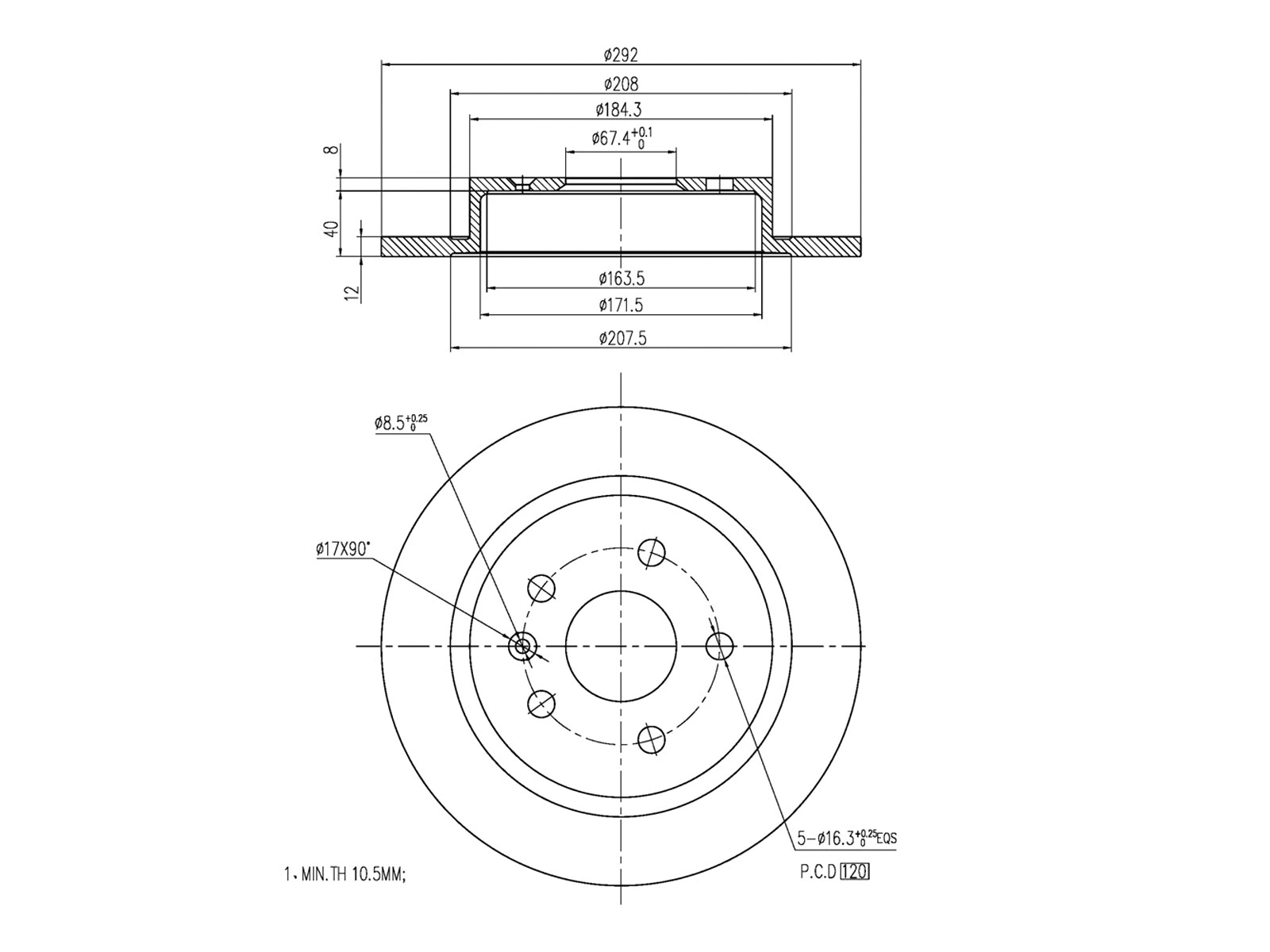 Disque de frein A.Z. Meisterteile AZMT-44-024-1397
