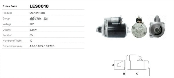 Démarreur LUSA LES0010