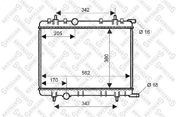 Radiateur, refroidissement du moteur STELLOX 10-25133-SX