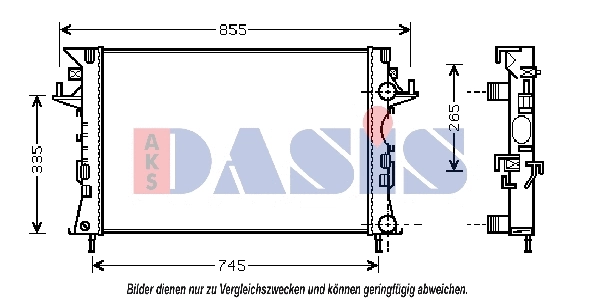 Radiateur, refroidissement du moteur AKS DASIS 180044N