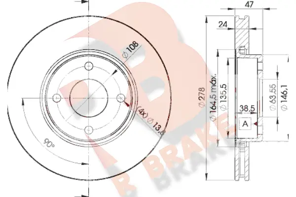 Disque de frein R BRAKE 78RBD26785