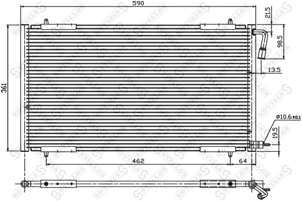 Condenseur, climatisation STELLOX 10-45002-SX