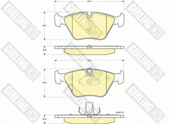 Kit de plaquettes de frein, frein à disque GIRLING 6115772
