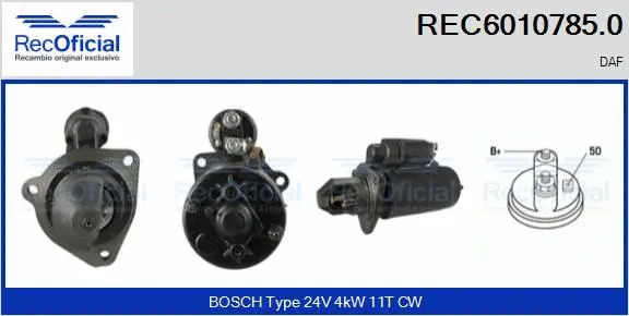 Démarreur RECOFICIAL REC6010785.0
