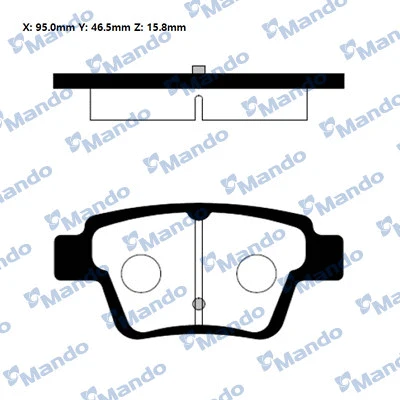 Kit de plaquettes de frein, frein à disque MANDO RMPP12NS
