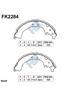 Jeu de mâchoires de frein FBK FK2284