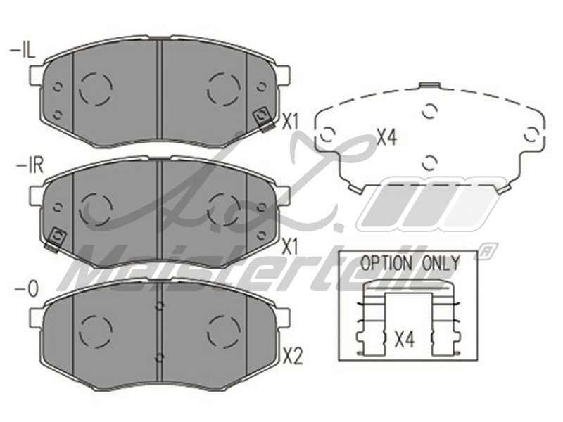 Kit de plaquettes de frein, frein à disque A.Z. Meisterteile AZMT-44-022-2088