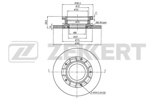Disque de frein ZEKKERT BS-5329BZ