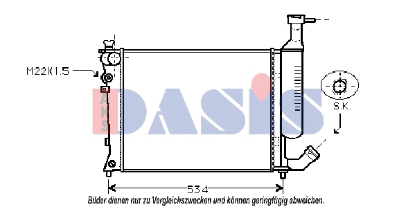Radiateur, refroidissement du moteur AKS DASIS 060014N