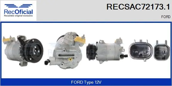 Compresseur, climatisation RECOFICIAL RECSAC72173.1