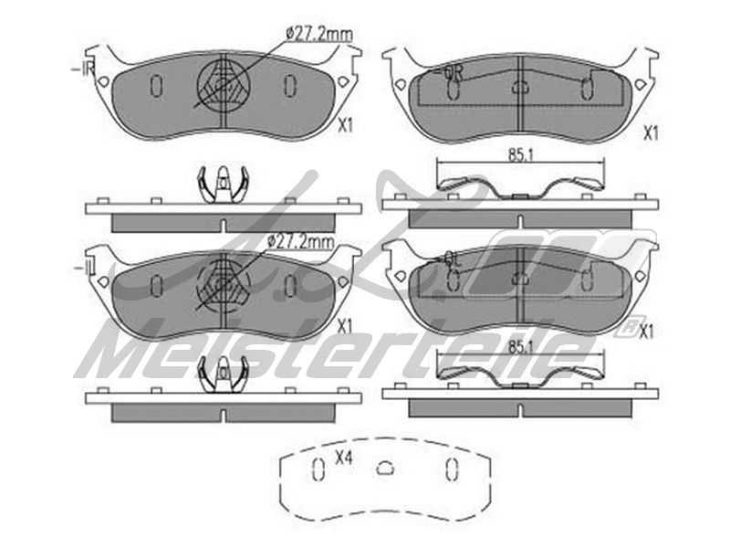 Kit de plaquettes de frein, frein à disque A.Z. Meisterteile AZMT-44-022-2335