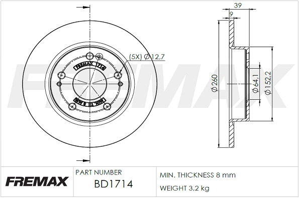 Disque de frein FREMAX BD-1714