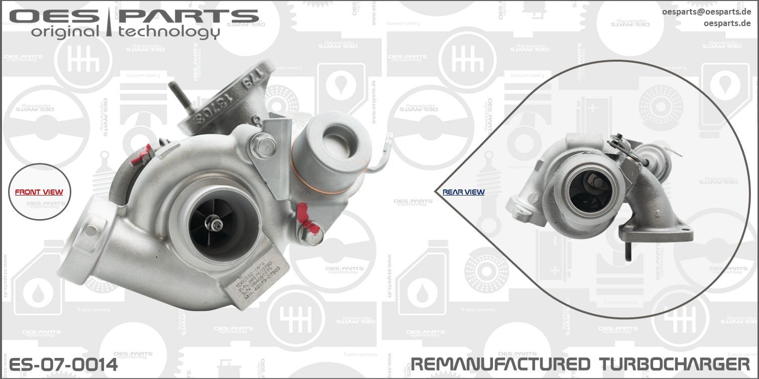 Turbocompresseur, suralimentation OES PARTS ES-07-0014