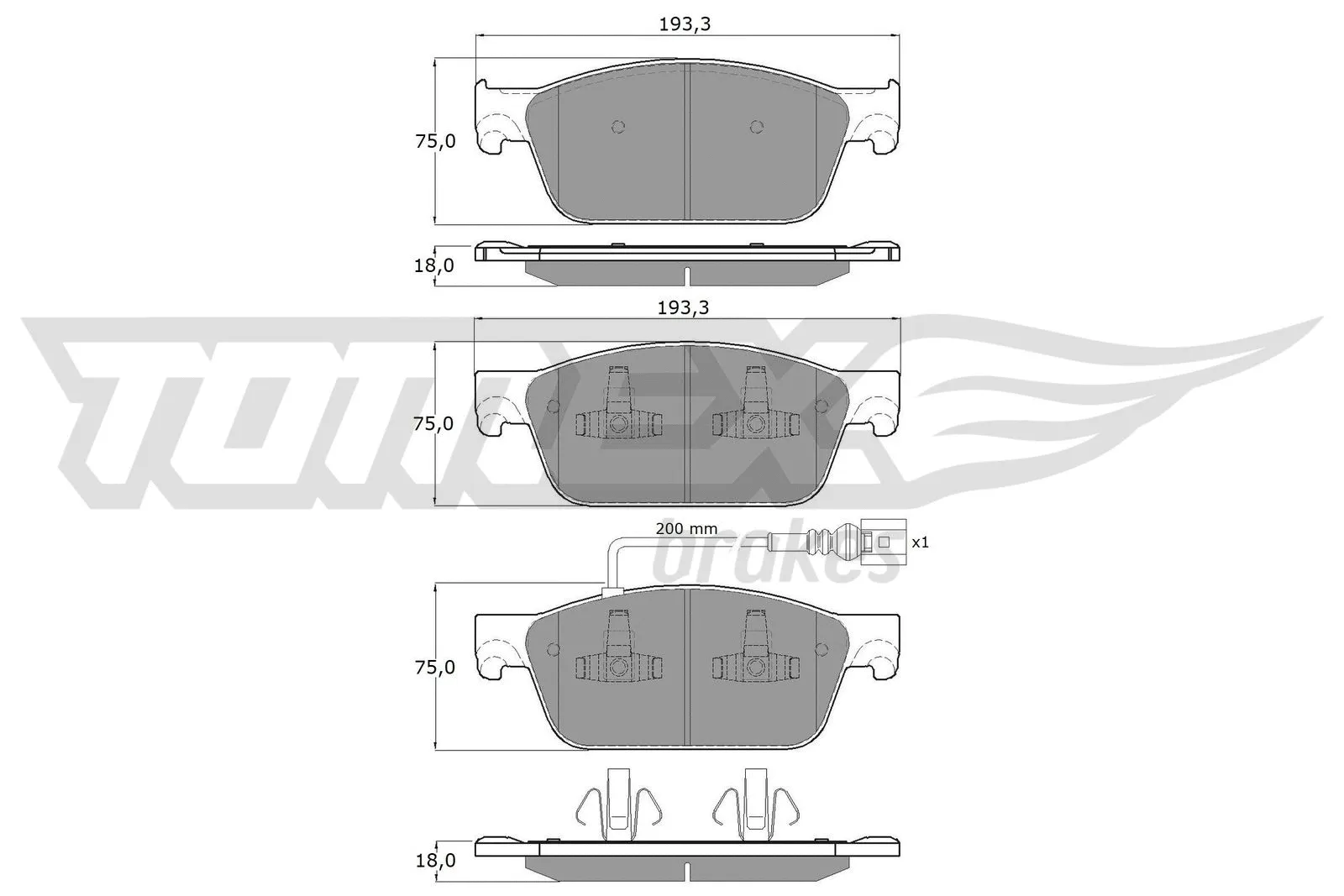 Kit de plaquettes de frein, frein à disque TOMEX Brakes TX 16-46