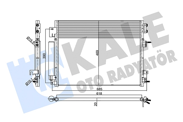 Condenseur, climatisation KALE OTO RADYATÖR 357985