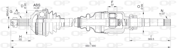 Arbre de transmission OPEN PARTS DRS6312.00