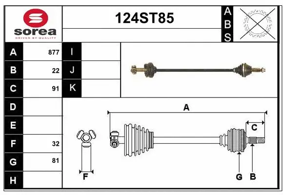 Arbre de transmission STARTCAR 124ST85