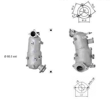 Filtre à particules / à suie, échappement VEGAZ GmbH TK-870SIC