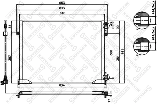 Condenseur, climatisation STELLOX 10-45479-SX