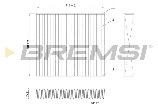 Filtre, air de l'habitacle BREMSI FC0078C
