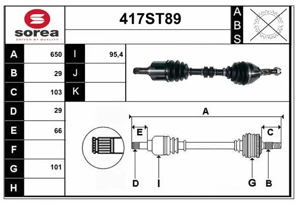 Arbre de transmission STARTCAR 417ST89