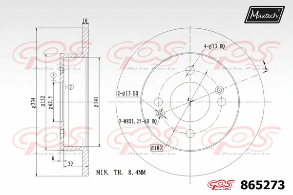 Disque de frein MAXTECH 865273