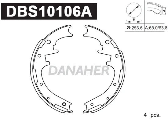 Jeu de mâchoires de frein DANAHER DBS10106A