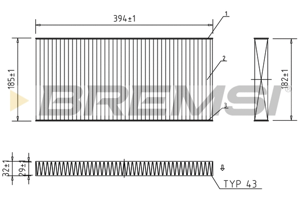 Filtre, air de l'habitacle BREMSI FC0164A