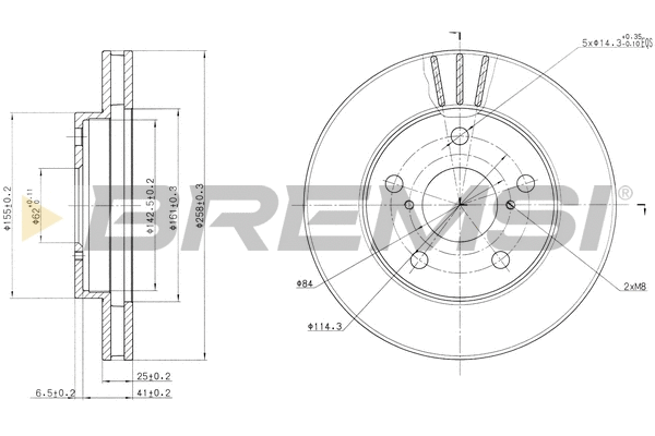 Disque de frein BREMSI CD6505V