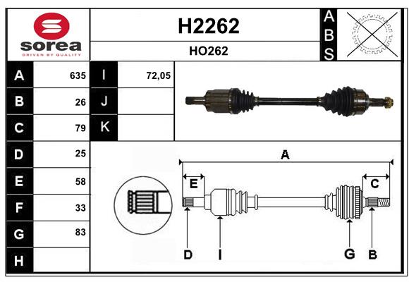Arbre de transmission SNRA H2262